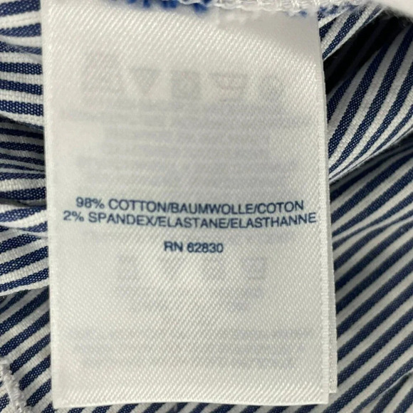 Lands' End Pants Women's Sz 10 Blue White Striped High-Rise Straight Leg Stretch - Picture 10 of 11